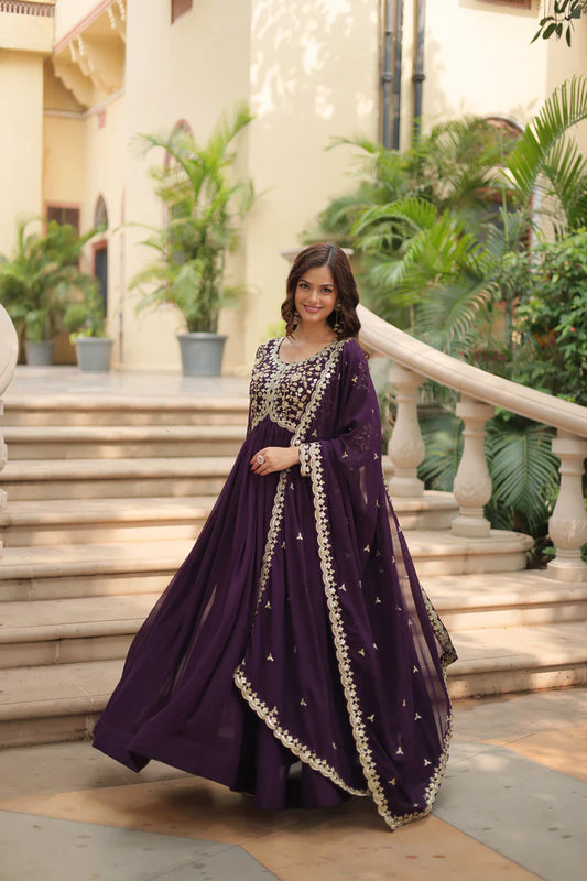 FESTIVAL SPECIAL SEQUINS EMBROIDERES GOWN WITH DUPATTA(WD13) (01)