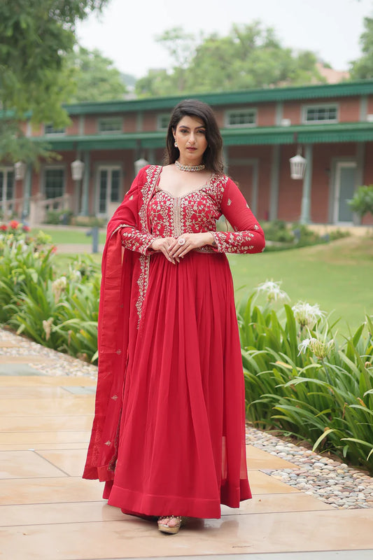 WEDDING SPECIAL FAUX BLOOMING SEQUINS EMBROIDERED GOWN WITH DUPATTA(WD50) (01)