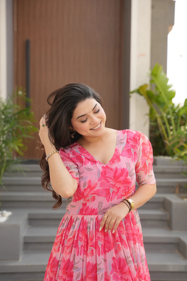SUMMER SPECIAL GEORGETTE PRINTED GOWN(WD93)