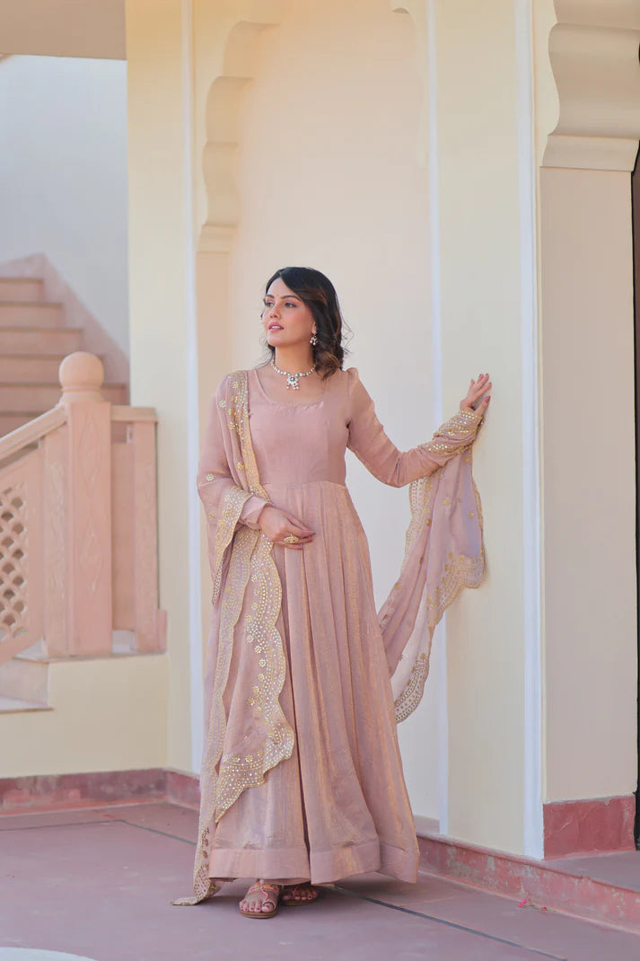 FENDY CHIFFON 12 KALI GOWN WITH EMBROIDERED DUPATTA (WD69) (01)