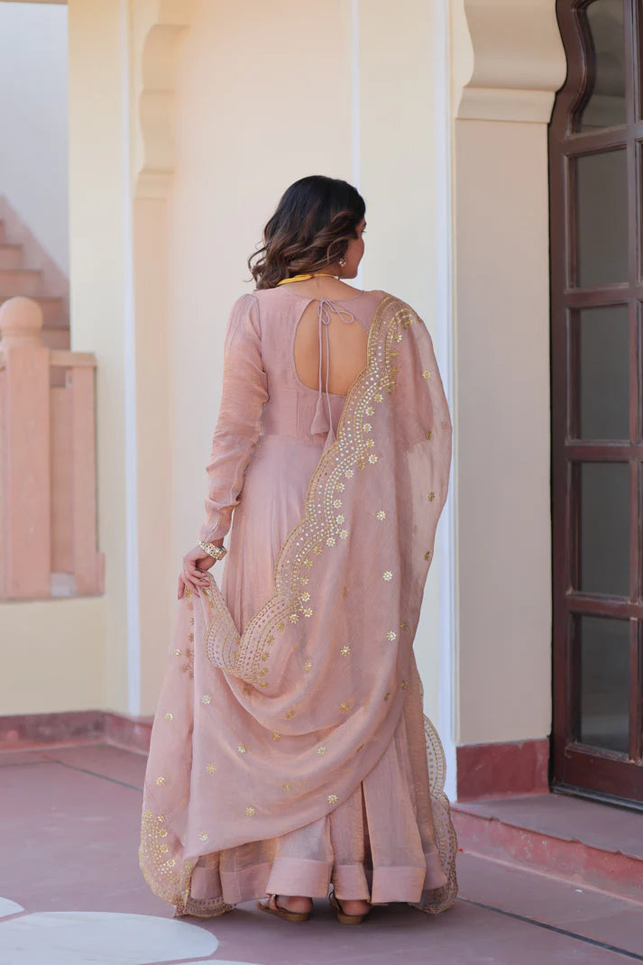 FENDY CHIFFON 12 KALI GOWN WITH EMBROIDERED DUPATTA (WD69) (01)
