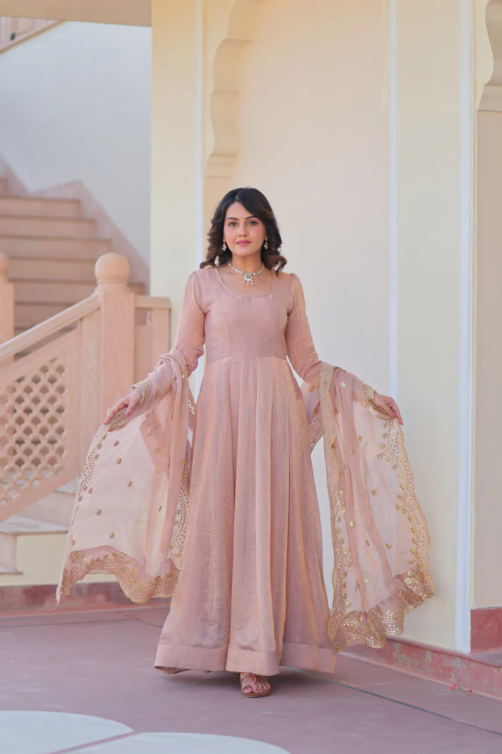 FENDY CHIFFON 12 KALI GOWN WITH EMBROIDERED DUPATTA (WD69) (01)