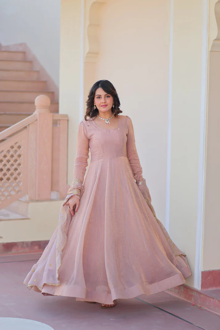 FENDY CHIFFON 12 KALI GOWN WITH EMBROIDERED DUPATTA (WD69) (01)