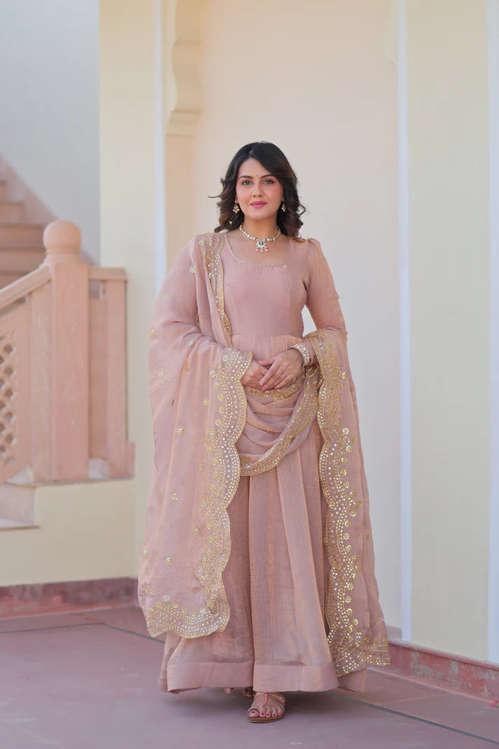 FENDY CHIFFON 12 KALI GOWN WITH EMBROIDERED DUPATTA (WD69) (01)