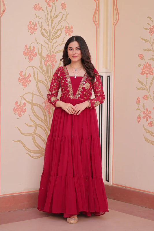 FESTIVAL SPECIAL SEQUINS AND ZARI EMBROIDERED GOWN (WD183) 02