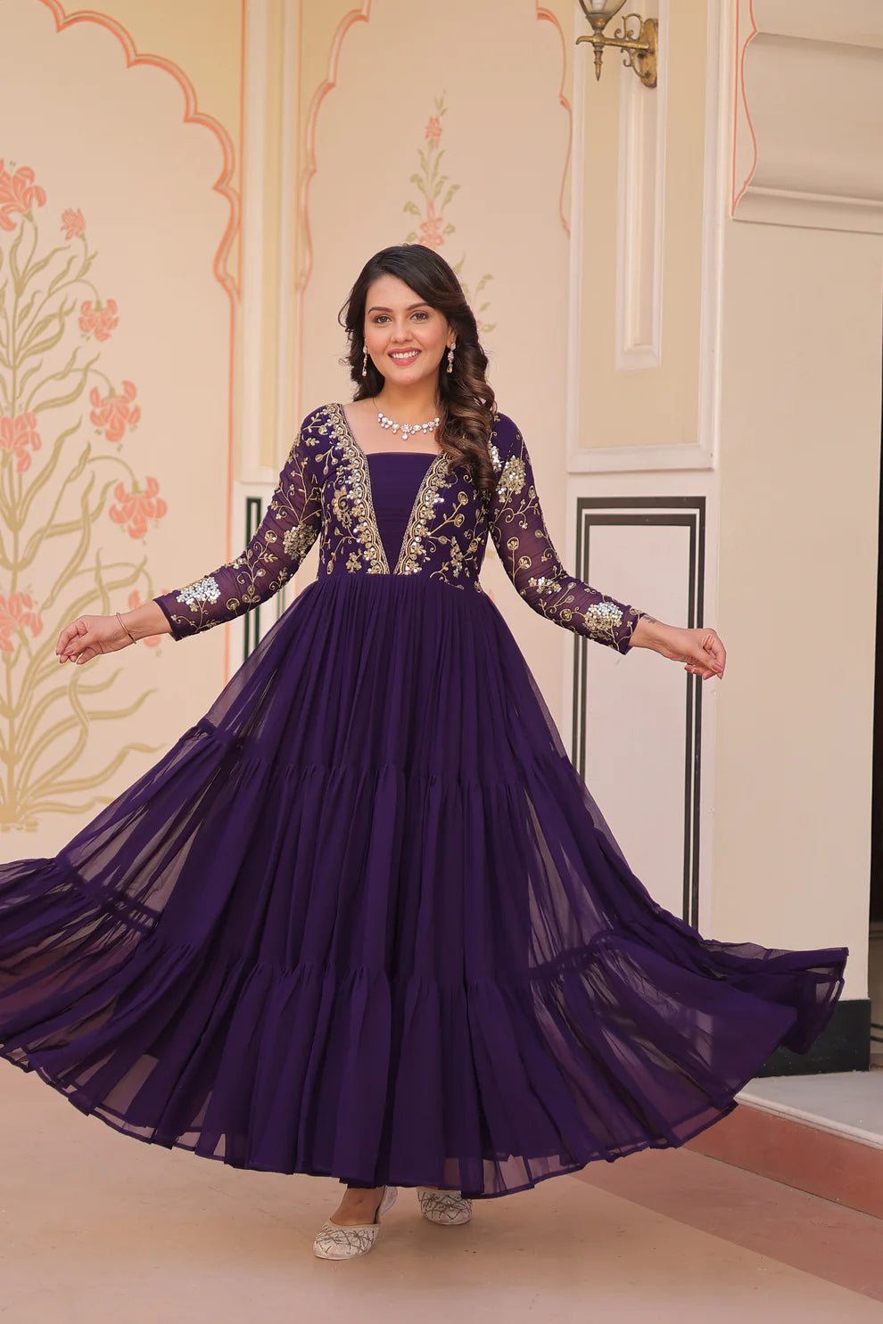 FESTIVAL SPECIAL SEQUINS AND ZARI EMBROIDERED GOWN (WD183) 01