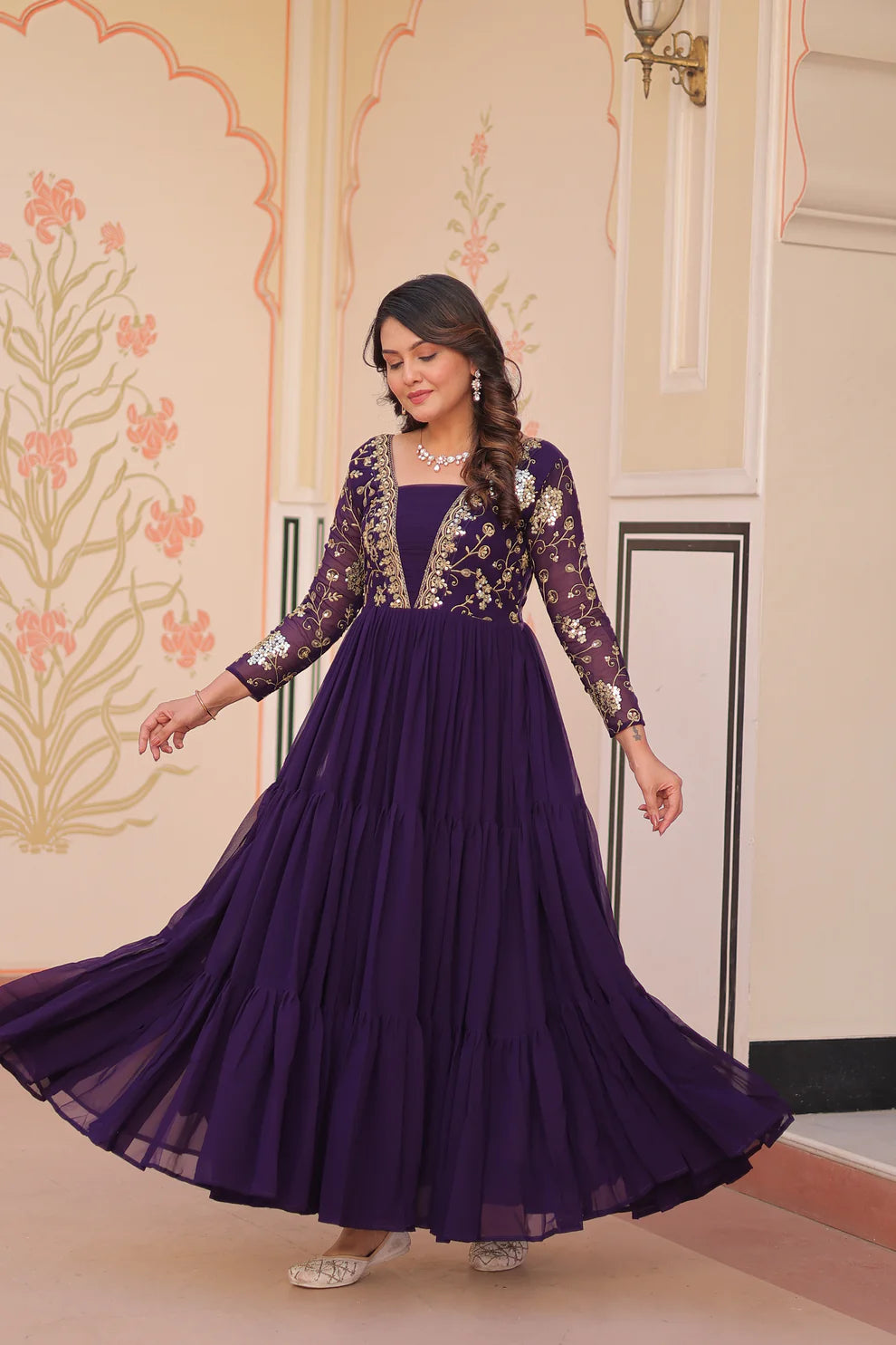 FESTIVAL SPECIAL SEQUINS AND ZARI EMBROIDERED GOWN (WD183) 01