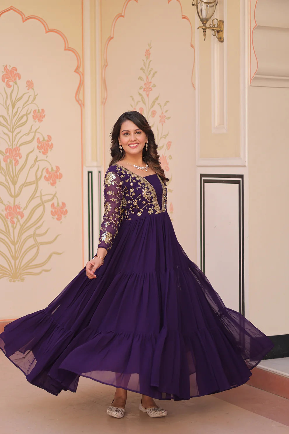 FESTIVAL SPECIAL SEQUINS AND ZARI EMBROIDERED GOWN (WD183) 01