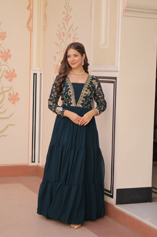 FESTIVAL SPECIAL SEQUINS AND ZARI EMBROIDERED GOWN (WD183)