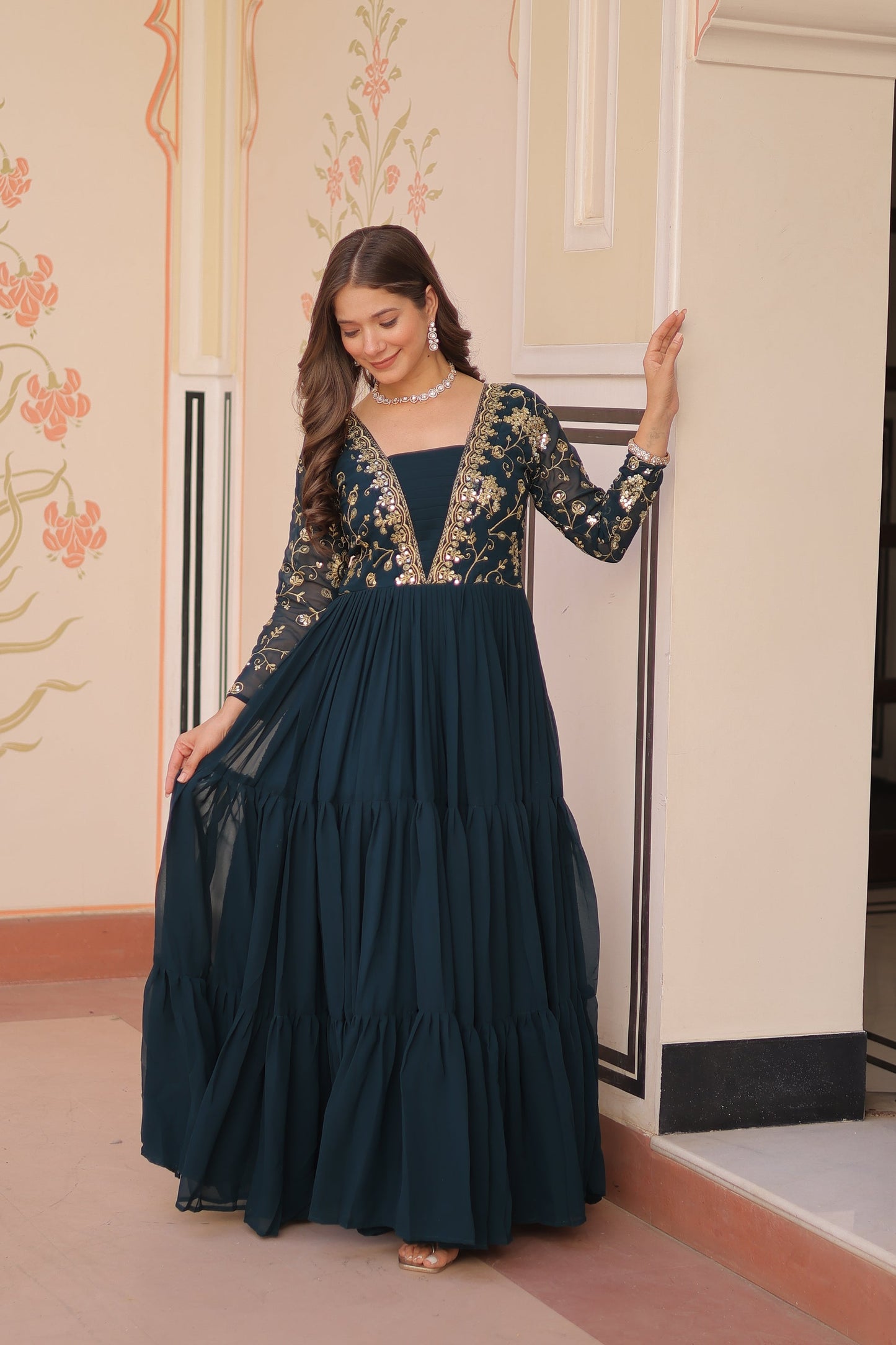 FESTIVAL SPECIAL SEQUINS AND ZARI EMBROIDERED GOWN (WDN52) 02