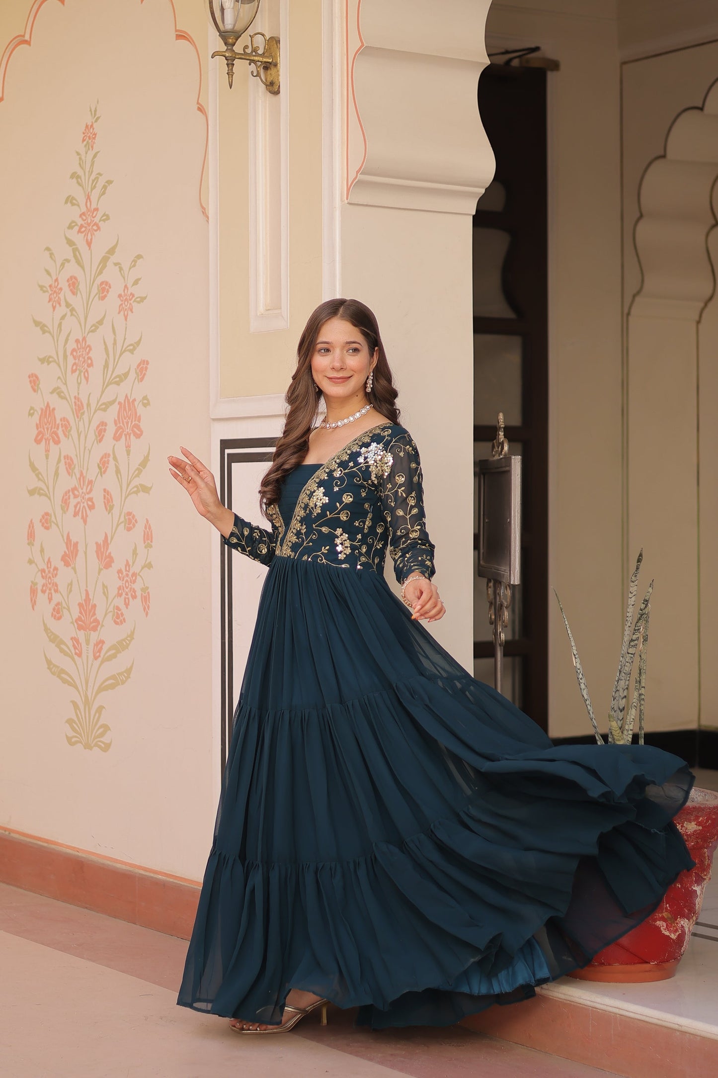FESTIVAL SPECIAL SEQUINS AND ZARI EMBROIDERED GOWN (WDN52) 02