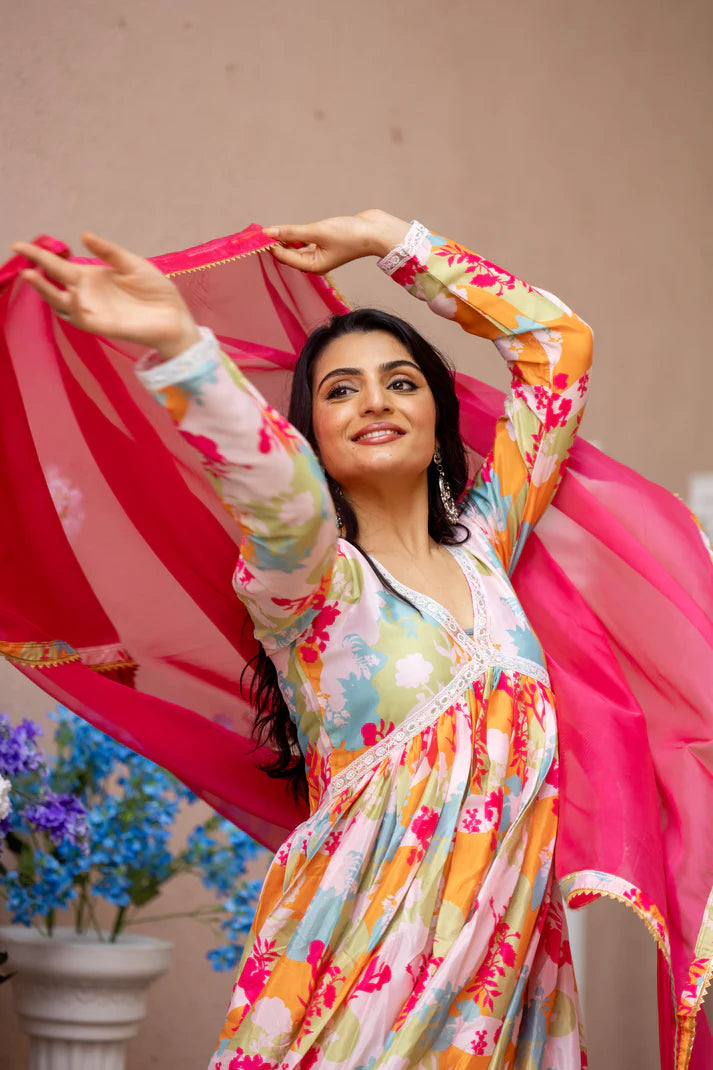 FESTIVAL SPECIAL CHINON GOWN WITH DUPATTA(WD48)