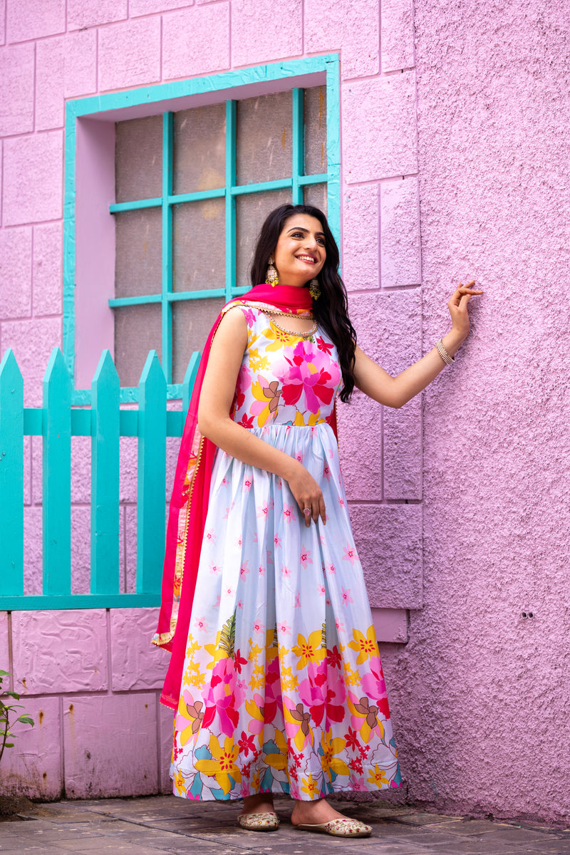 FESTIVAL SPECIAL CHINON GOWN WITH DUPATTA