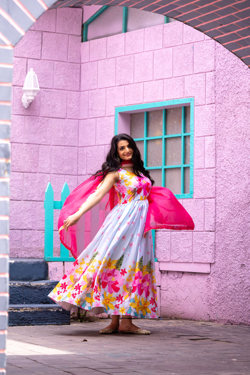 FESTIVAL SPECIAL CHINON GOWN WITH DUPATTA