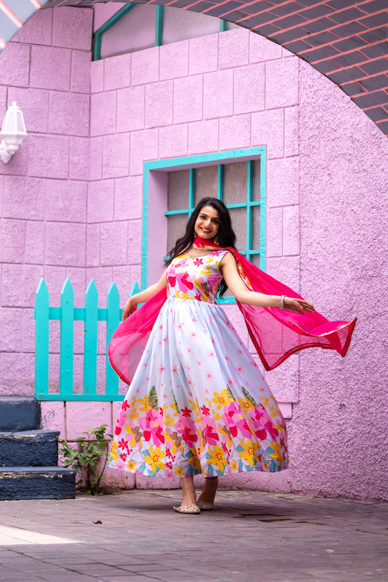 FESTIVAL SPECIAL CHINON GOWN WITH DUPATTA