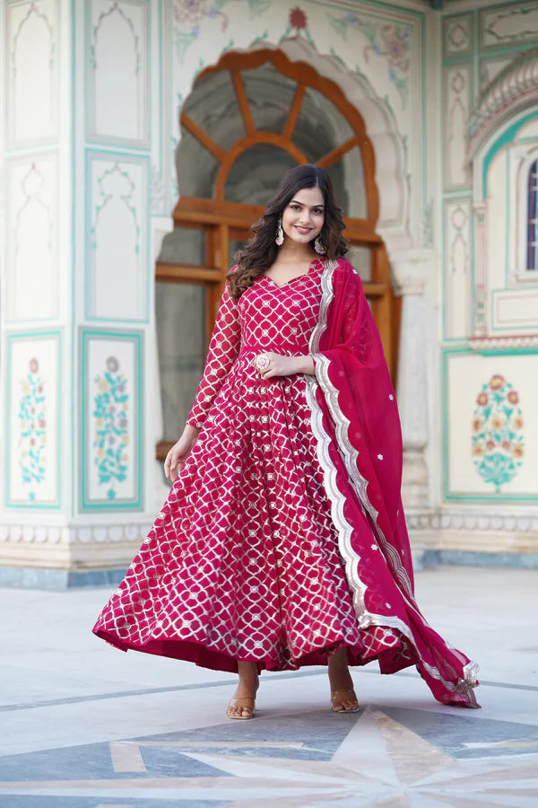 WOMENSAVTAR PREMIUM GOWN-WITH-DUPATTA COLLECTIONS