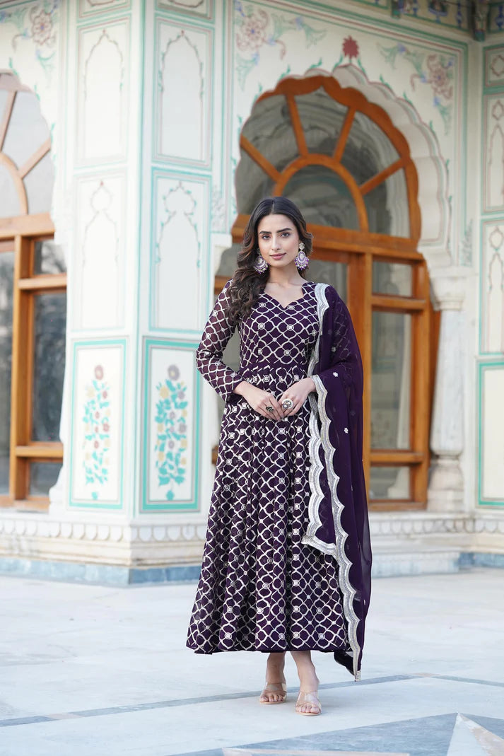 WOMENSAVTAR PREMIUM GOWN-WITH-DUPATTA COLLECTIONS