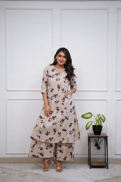 Cotton Beautiful Printed  Kurti with Neck Embroidery work