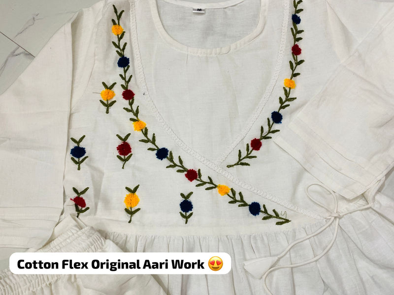 Pure Cotton Flex Original Aari Work Co-Ord Set😍