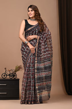 Exclusive hand Block Printed Kota Doria Saree (SWSRKO20)