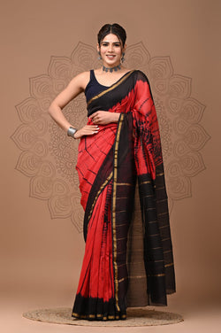 Premium Hand Block Printed Chanderi Silk Saree (SWSRCHACH07)