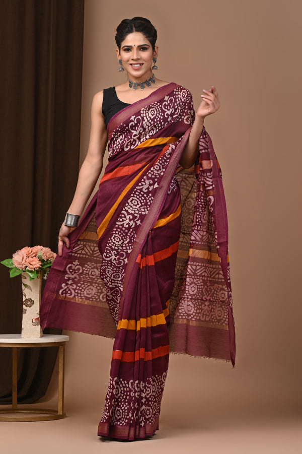 Premium Maheshwari Silk Saree (SWSRMAH36)