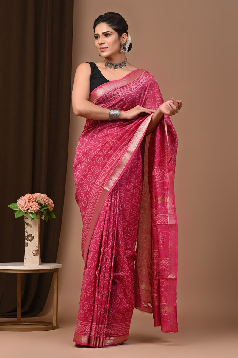 Premium Maheshwari Silk Saree (SWSRMAH24)