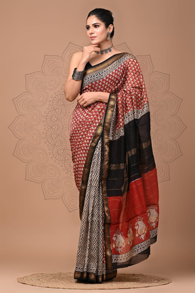 Premium Maheshwari Silk Saree (SWSRMAH68)