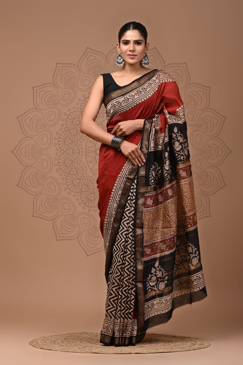 Premium Maheshwari Silk Saree (SWSRMAH61)