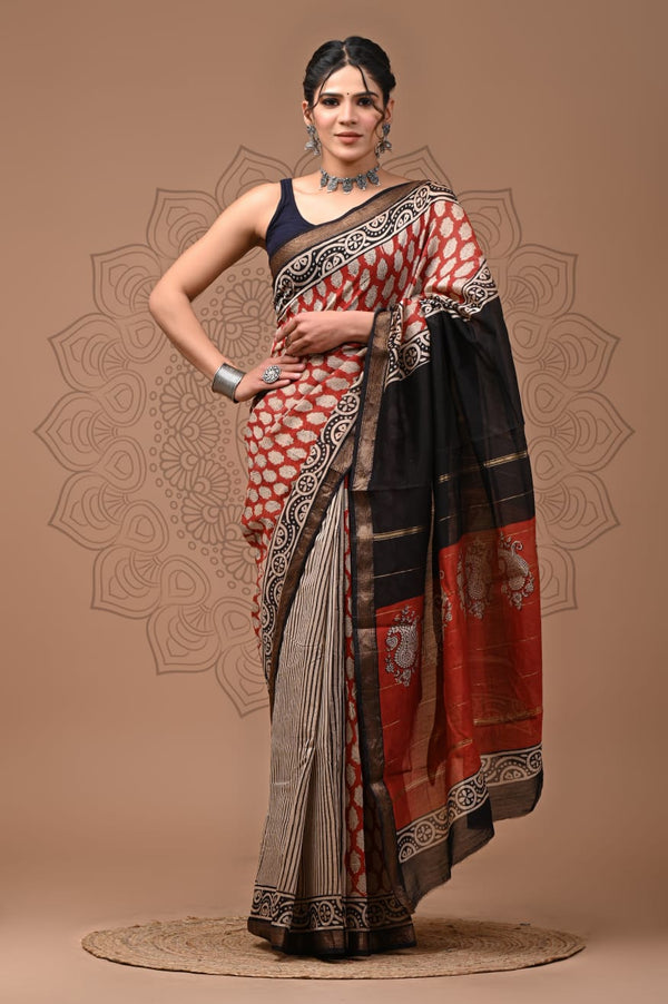 Premium Maheshwari Silk Saree (SWSRMAH37)