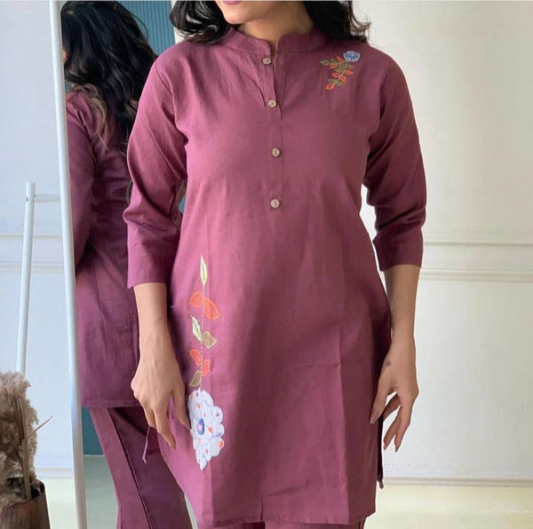 Our Pure Cotton Chic Coordset with handwork paired with Comfy Sets  (NFRD299)