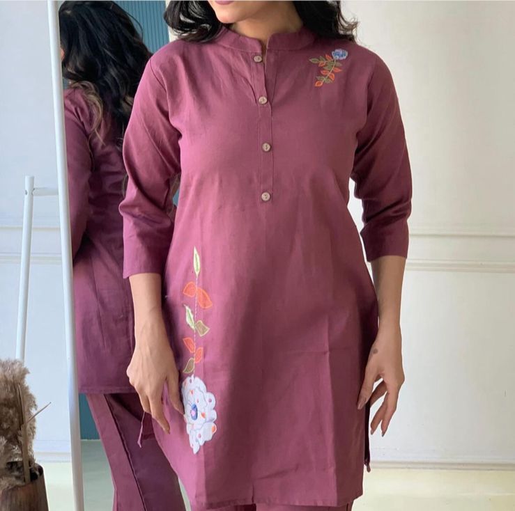 Our Pure Cotton Chic Coordset with handwork paired with Comfy Sets  (NFRD299)