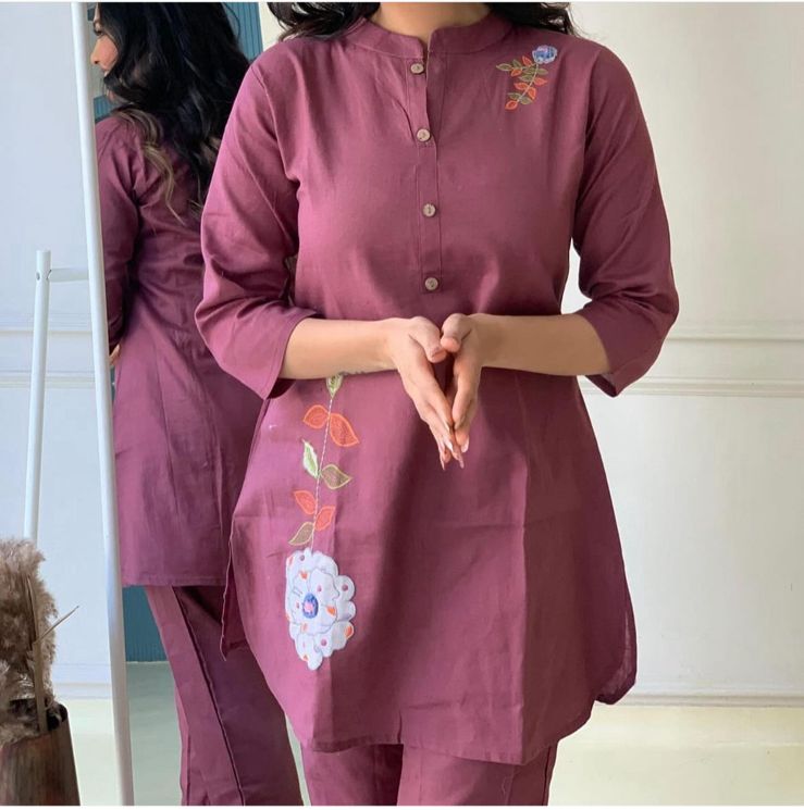 Our Pure Cotton Chic Coordset with handwork paired with Comfy Sets  (NFRD299)