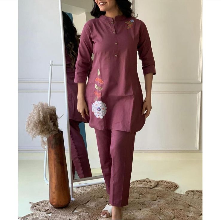 Our Pure Cotton Chic Coordset with handwork paired with Comfy Sets  (NFRD299)