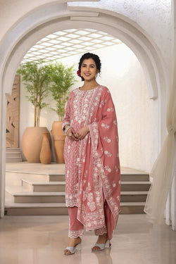 Featuring beautiful embroidery with suqes Heavy Suit which is beautifully decoratedIt is paired with matching pants (NFRD286)