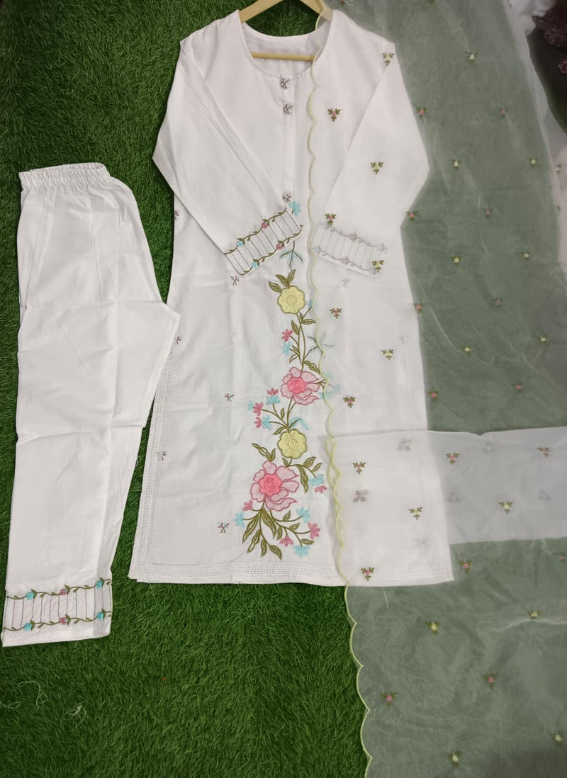 New Launch special❤️ Pure cotton 60-60 super quality Kurta pant duppttaa set.