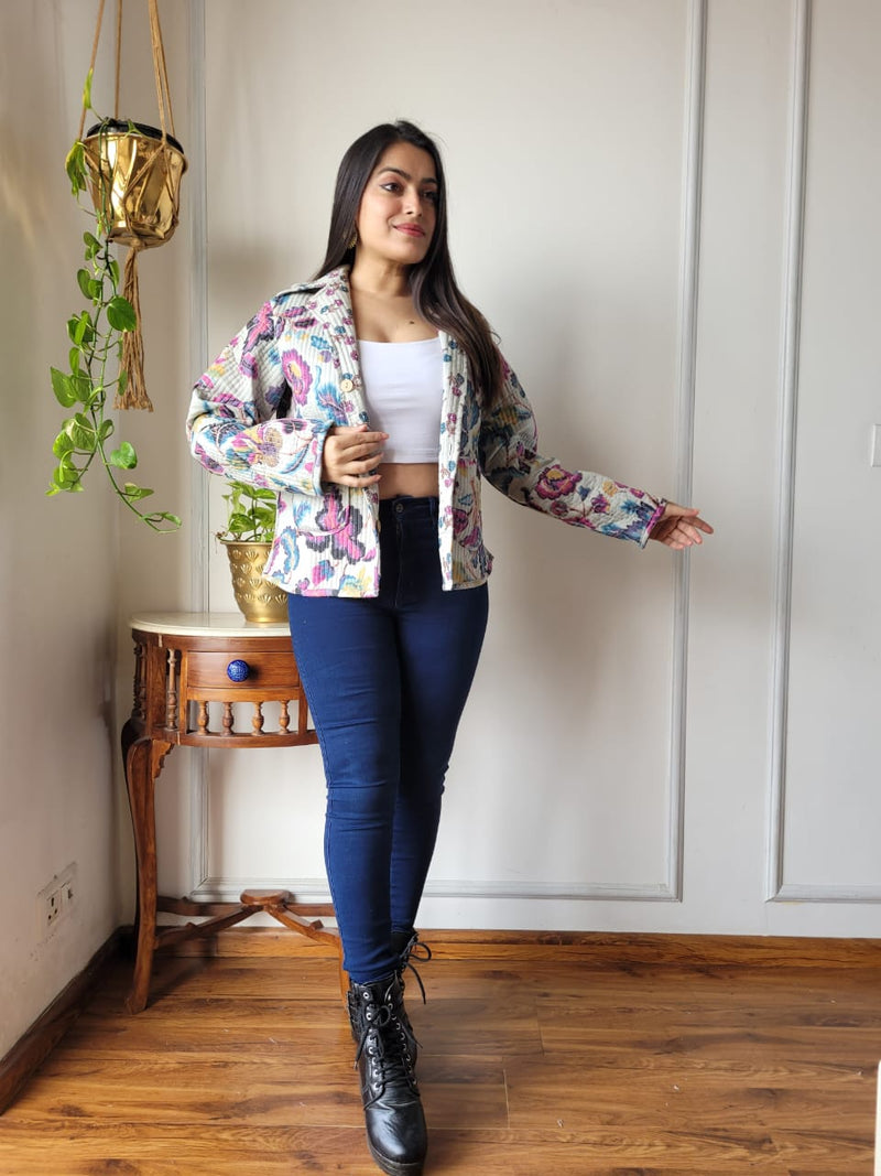 Presenting Jaipuri printed Women's Wear Quilted Full Sleeves JACKETS 🧥16