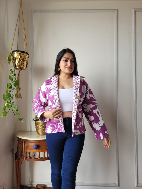 Presenting Jaipuri printed Women's Wear Quilted Full Sleeves JACKETS 🧥01