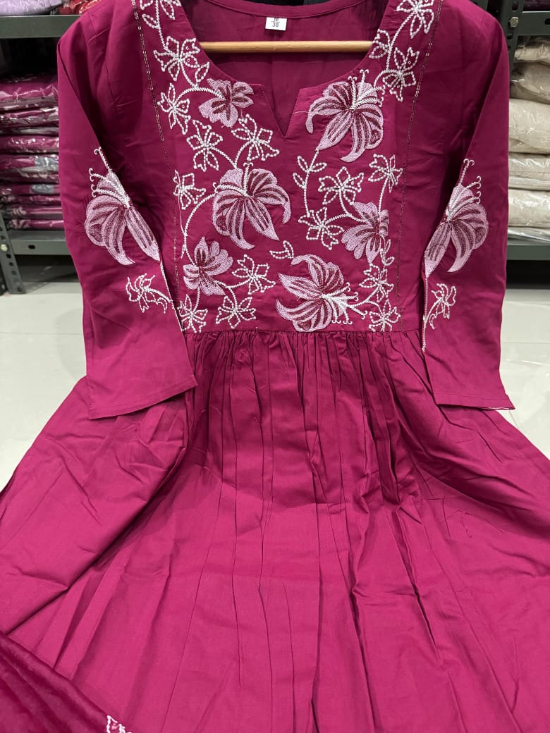 Featuring beautiful embroidery with suqes Heavy Suit which is beautifully decorated It is paired with matching pants