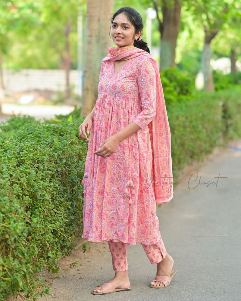 Presenting New Cotton Festival Collection In Pure Cotton With Hand And Adda mirror Work kurti And pant Dupatta Set Fully Stitched Ready To Wear 🔥😍🥰