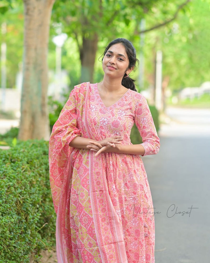 Presenting New Cotton Festival Collection In Pure Cotton With Hand And Adda mirror Work kurti And pant Dupatta Set Fully Stitched Ready To Wear 🔥😍🥰