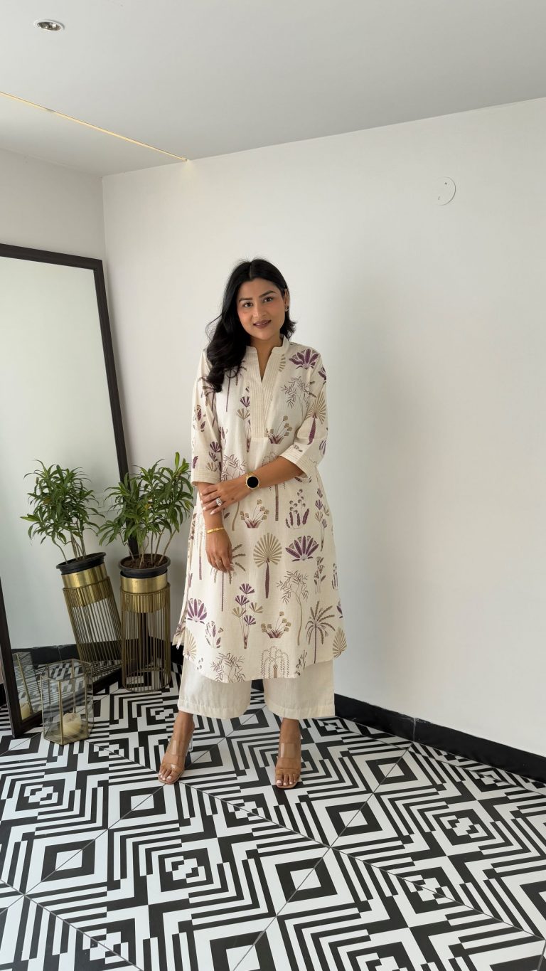 Kurta with plazo Sets-crafted from breathable flax cotton, designed for effortless elegance, and yes, they come with one side pocket Available in four stunning shades and in all sizes, these are your summer essentials (WACD33).
