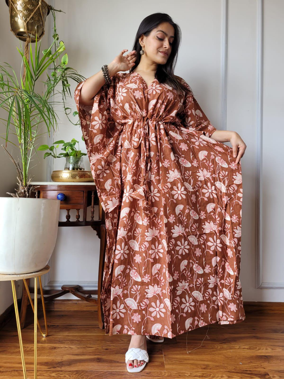 Exclusive New  Added Hand Block printed KAFTAN 🔸️Authentic PRINT, with natural colours.