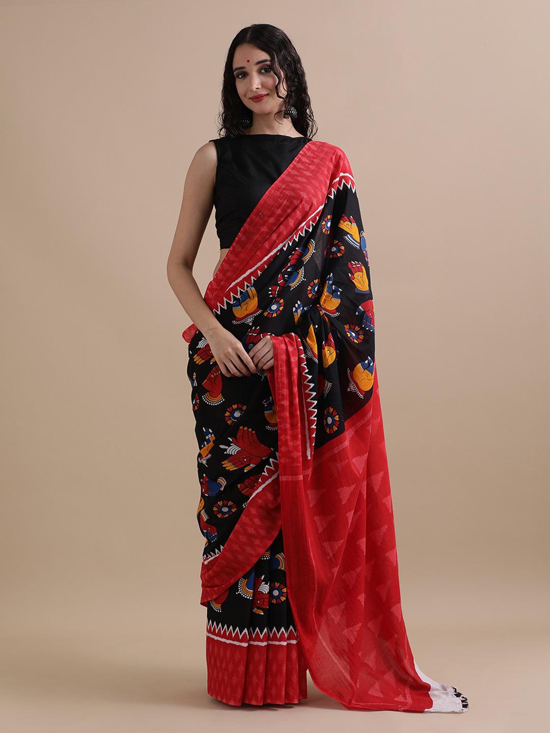 Exclusive Premium Hand Block Printed Pure Cotton Saree