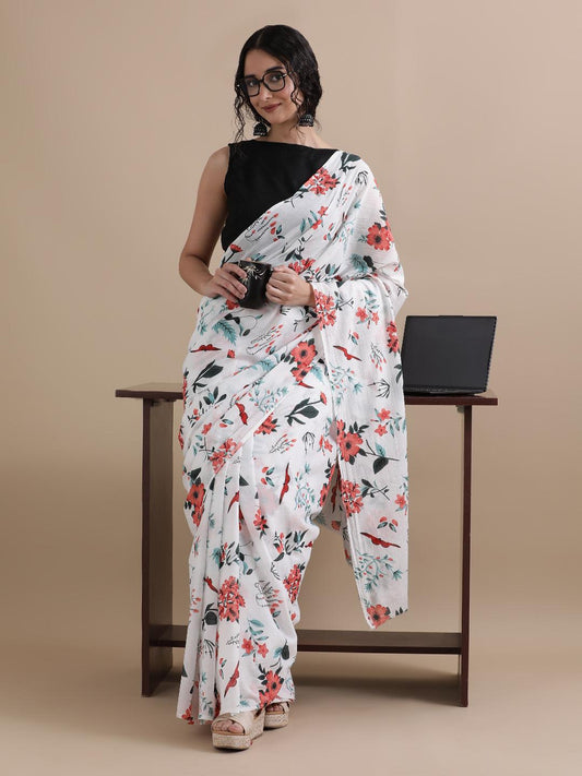 Exclusive Premium Hand Block Printed Pure Cotton Saree