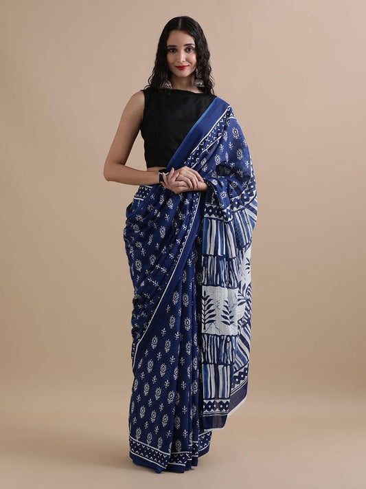 Exclusive Premium Hand Block Printed Pure Cotton Saree