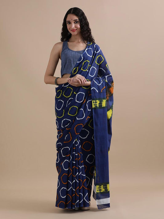 Exclusive Premium Hand Block Printed Pure Cotton Saree