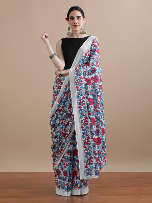 Premium Hand Block Printed Pure Cotton Saree