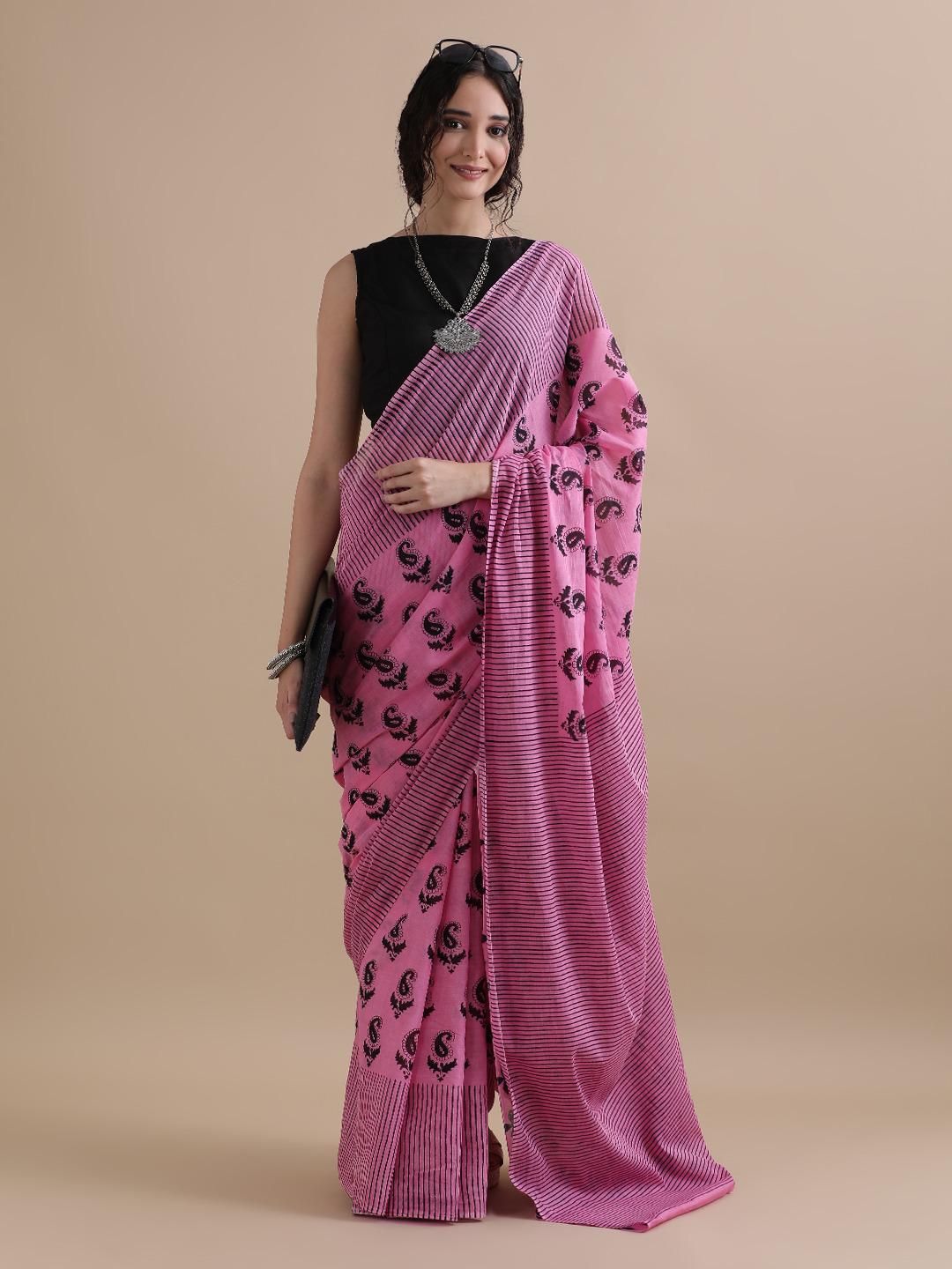 Premium Hand Block Printed Pure Cotton Saree