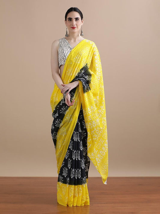 Premium Hand Block Printed Pure Cotton Saree